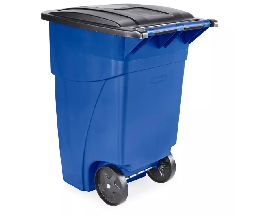 Recycling Container with Wheels 50 Gallon, Blue