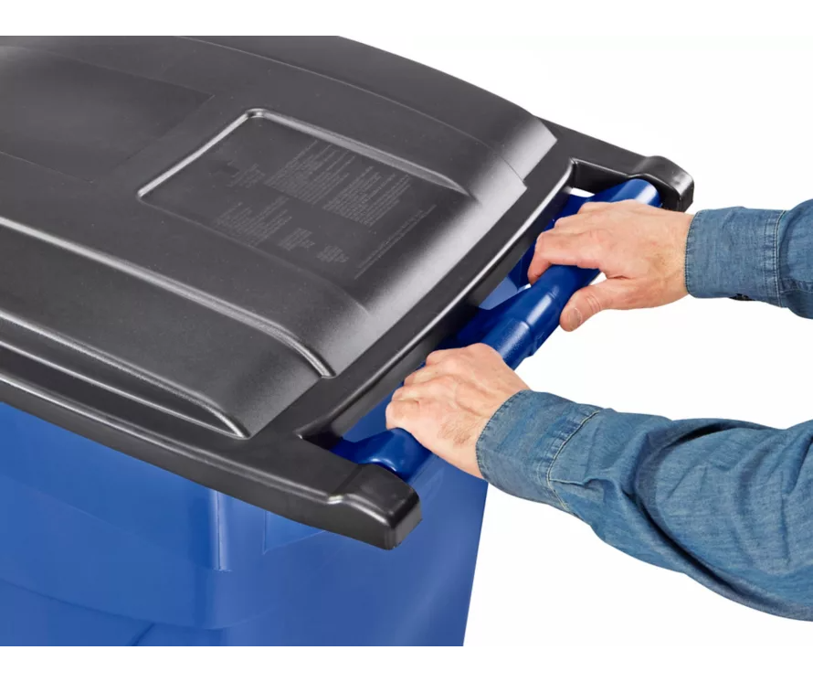 Recycling Container with Wheels 50 Gallon, Blue