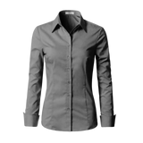 Ladies' Solid Stretch Twill Woven Shirt