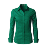Ladies' Solid Stretch Twill Woven Shirt