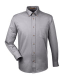 Men's Long-Sleeve Twill Shirt with Stain-Release
