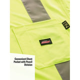 Genuine Dickies - Men's Hi-Vis Long Sleeve Safety Tee with 3M™ Scotchlite™ Reflective Taping