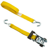 HyperTough 15 Feet Yellow Steel Ratchet Tie Downs, 1666 lbs