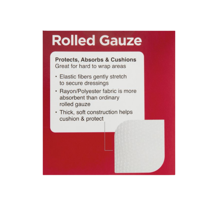 Rolled Gauze, 4 x 2.5 yds, 5 count