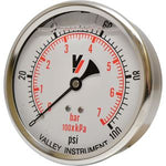 100 PSI Back Mount 4" SS Pressure Gauge