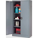 Steel Storage Cabinet, Recessed Handle, 36"W x 18"D x 72"H, Gray, Unassembled