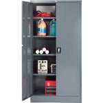 Steel Storage Cabinet, Recessed Handle, 36"W x 18"D x 72"H, Gray, Unassembled