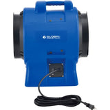 12" Confined Space Blower Fan, Rotomold Plastic, 1 Speed, 2700 CFM, 1 HP