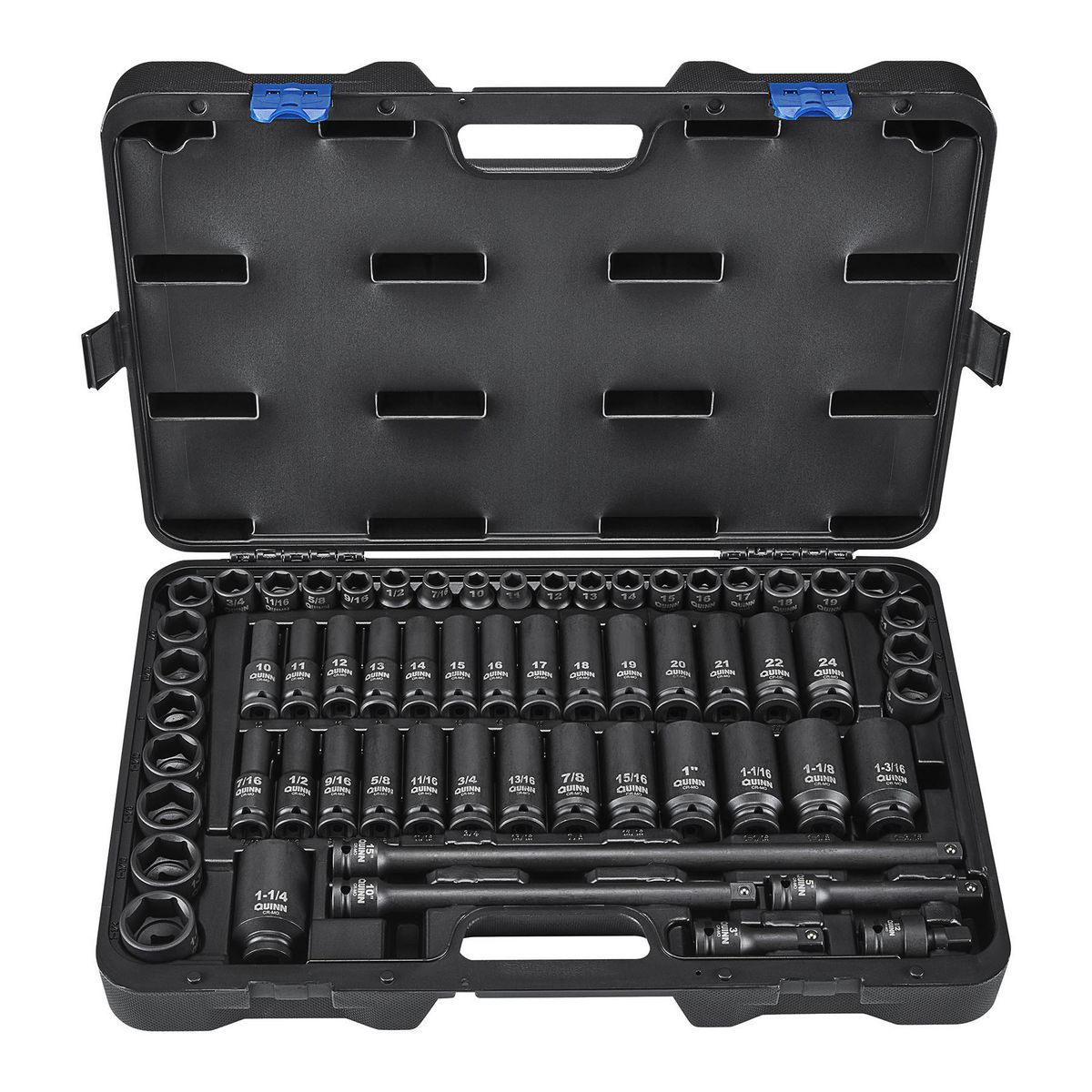 QUINN - 1/2 in. Drive SAE & Metric Master Impact Socket Set, 61 Piece ...