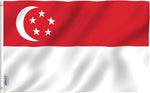 Anley - Singapore Polyester Flag - 3' x 5'