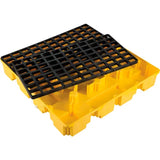 4 Drum Low Profile Spill Containment Pallet with Drain