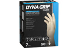Dyna Grip® Powder-Free Exam Grade Latex Disposable Gloves - 7 Mil - 50PK
