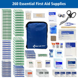 First Aid Only - Comprehensive 260-Piece All-Purpose First Aid Kit for Home, Workplace, and Travel Emergencies