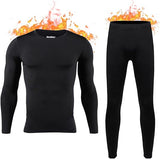 HEROBIKER - Mens Long Johns Thermal Underwear 2pc Set - Black