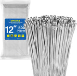 Stainless Steel Cable Zip Ties 12" - 500pk