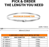 Stainless Steel Cable Zip Ties 12" - 500pk