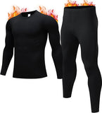 JZCreater - Thermal Underwear for Men 2pc Set - Black