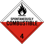 SS - Spontaneously Combustible Class 4 Placard