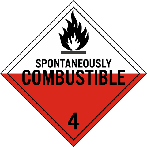 SS - Spontaneously Combustible Class 4 Placard