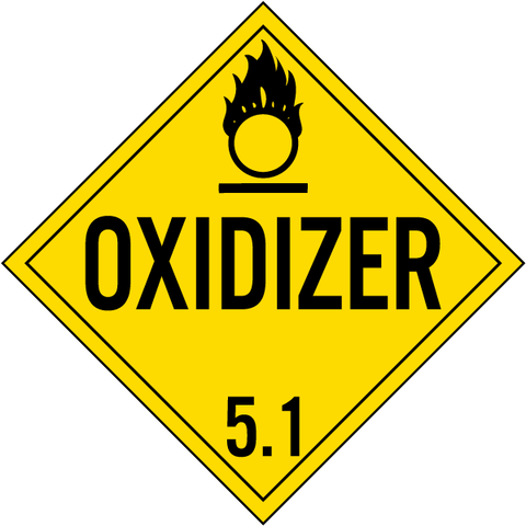 SS - Oxidizer Class 5.1 Placard