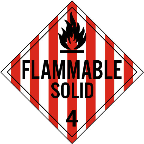 SS - Flammable Solid Class 4 Placard