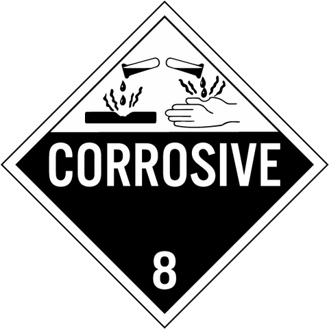 SS - Corrosive Class 8 Placard