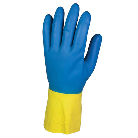 KleenGuard - G80 Neoprene / Latex Chemical Resistant Gloves, 27.5 Mil, 12”, Blue & Yellow