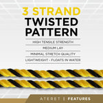 ATERET - Twisted 3-Strand Polypropylene Rope Monofilament (Tiger Stripe) - 5/8 x 600ft.