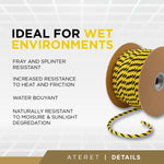 ATERET - Twisted 3-Strand Polypropylene Rope Monofilament (Tiger Stripe) - 5/8 x 600ft.