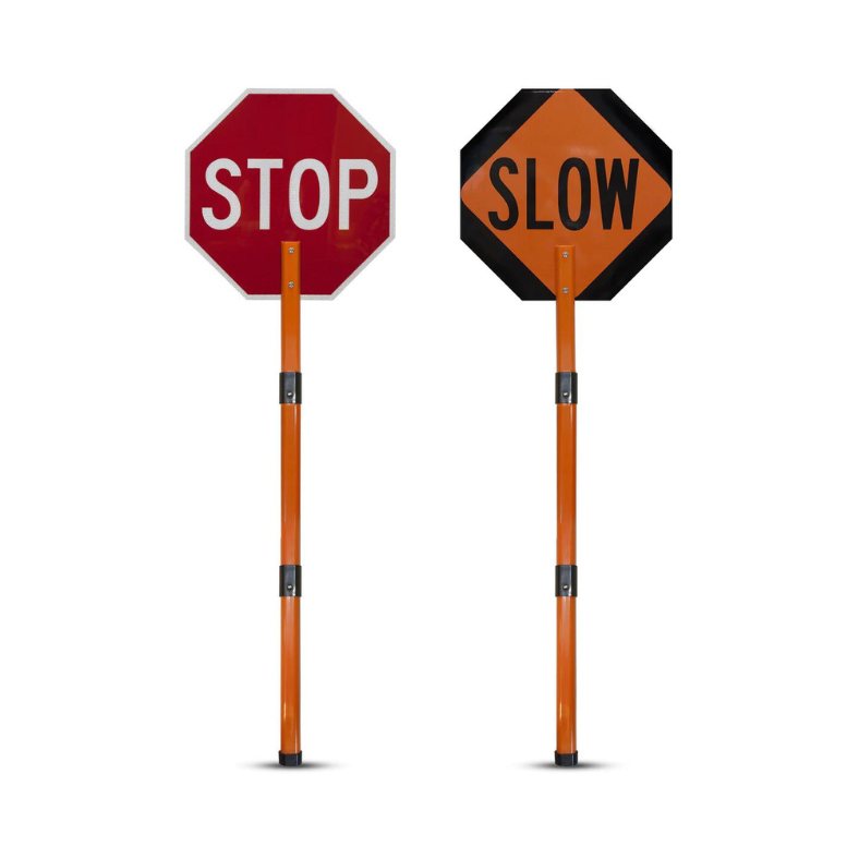 Rigid Stop/Slow Paddle Sign with Handle & Staff – RUSSMILLSafety.com