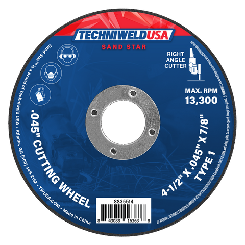 4-1/2 X .045 X 7/8 - .045 Cut Off Wheel Type 1 (Sold By The Disc, 50 Wheels/Box, 400 Wheels/Case)