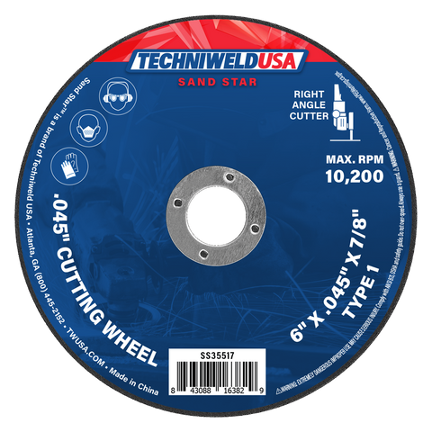 6 X .045 X 7/8 Type 1 Cut Off Wheel (50/Box) (Sold By The Disc, 50 Wheels/Box, 200 Wheels/Case)