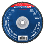 7 x 5/8-11 - 60 Grit Type 27 Standard Density Fiberglass Backed Flap Disc