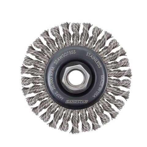 6 Stringer Bead, 48 Knots, .020 Stainless Steel , 5/8-11 Trim, 5/16 Face, 5/8-11 Nut, Msfs 12,000 RPM