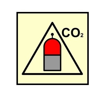MARINE FIRE SIGN, IMO FIRE CONTROL SYMBOL: REMOTE RELEASE STATION FOR CO2