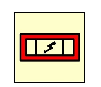 MARINE FIRE SIGN, IMO FIRE CONTROL SYMBOL: EMERGENCY SWITCHBOARD