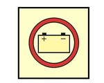 MARINE FIRE SIGN, IMO FIRE CONTROL SYMBOL: EMERGENCY SOURCE OF ELECTRICAL POWER (BATTERY)