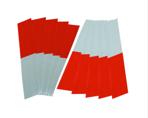 HFT 2 in. x 12 in. Red and White Reflective Strips