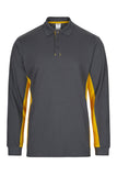 Velilla - Two-Tone Long Sleeve Polo Shirt