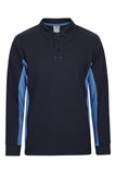 Velilla - Two-Tone Long Sleeve Polo Shirt