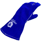 Techniweld - Blue Premium Side Split Cowhide Stick Glove, Cotton Lined Size L