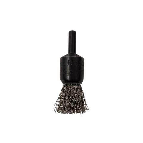 3/4 End Brush, Crimped, .014 Stainless, 7/8 Trim, 1/4 Stem, 20000 Max RPM