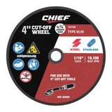 CHIEF 4 in. x 1/16 in. x 3/8 in., Type 01/41 Cut-Off Wheels