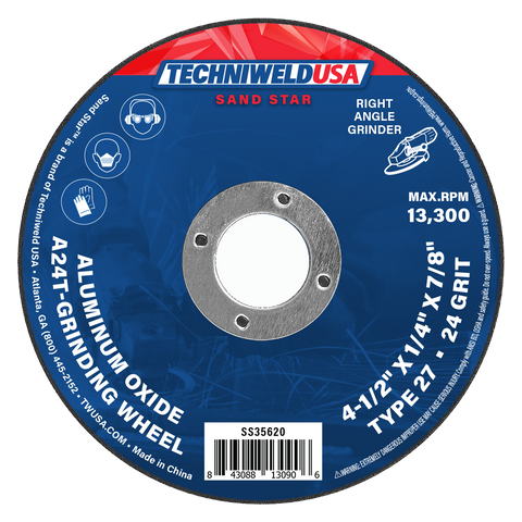 4-1/2 X 1/4 X 7/8 - A24T - Aluminum Oxide Grinding Wheel (EACH)