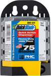 Pacific Handy Cutter QBD324 Quick Action Blade Dispenser, Blade Bank with 75 SB-92 Standard Utility Blades