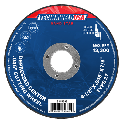 4-1/2 X .045 X 7/8 Type 27 Depressed Center Cut Off Wheel Each
