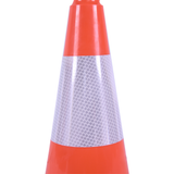 18" Orange Traffic Cone (Black Base) (6" Reflective Collar) - 3 lbs