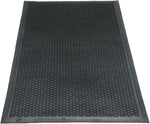Rubber-Cal "Dura-Scraper Linear  Commercial Rubber Entrance Door Mat - 3/8 in x 3 ft x 5 ft - Black