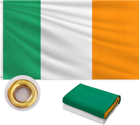 Irish Flag 3x5 FT Outdoor, Heavy Duty 210D Oxford Fabric Ireland Flag