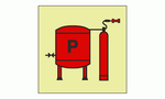 MARINE FIRE SIGN, IMO FIRE CONTROL SYMBOL: POWDER INSTALLATION